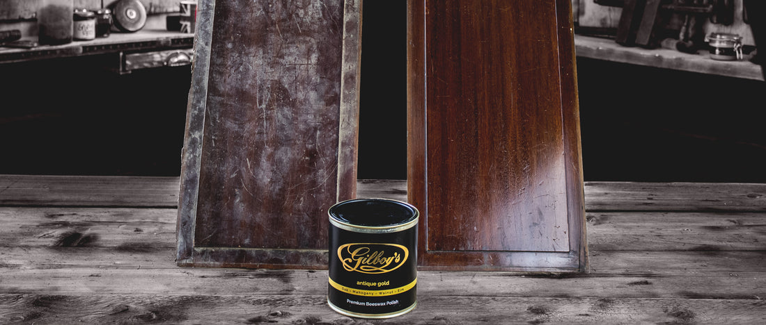 Polishing Antique Furniture with Beeswax Polish: Before & After, Side-By-Side Comparison
