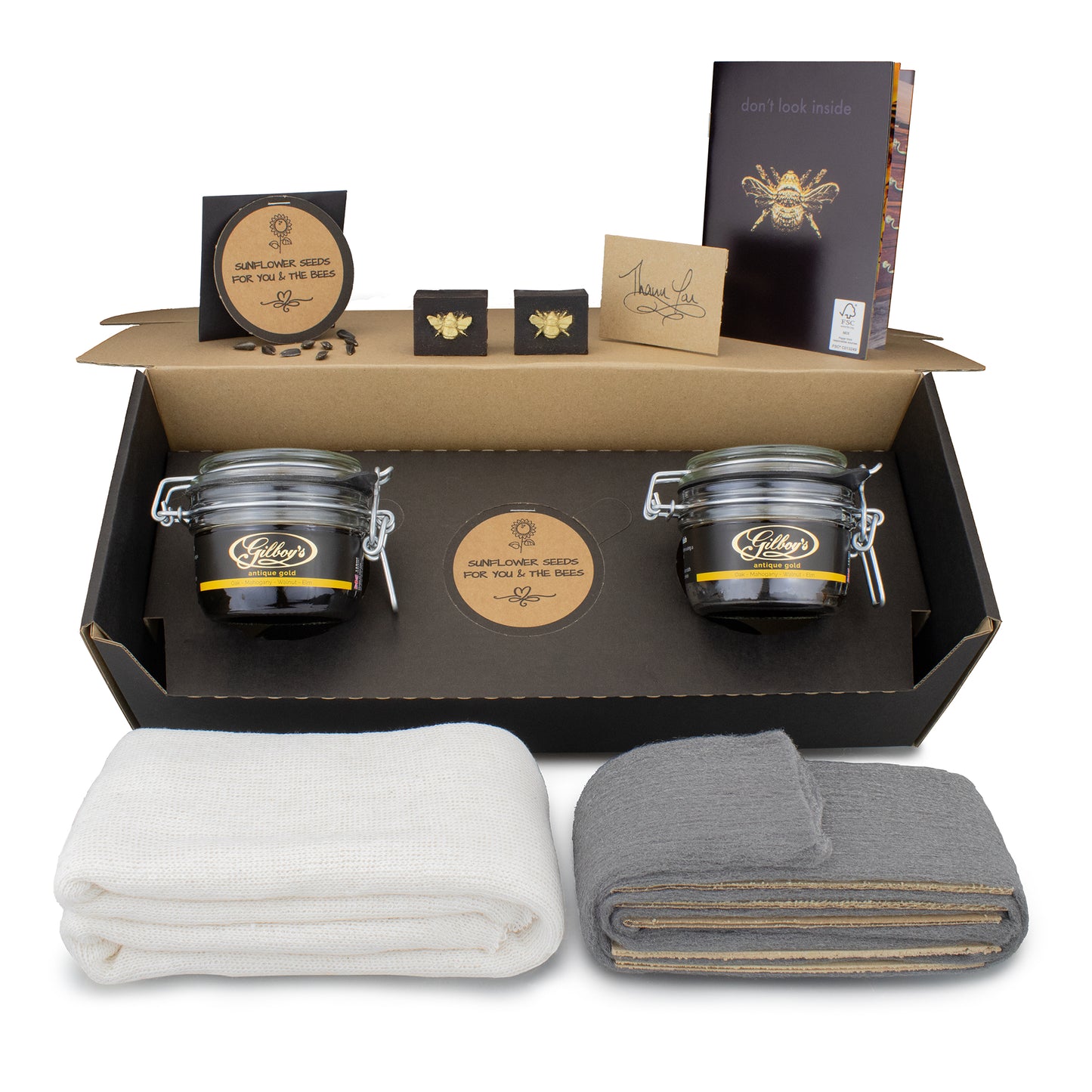 Gilboys beeswax wood polish Twin Kit