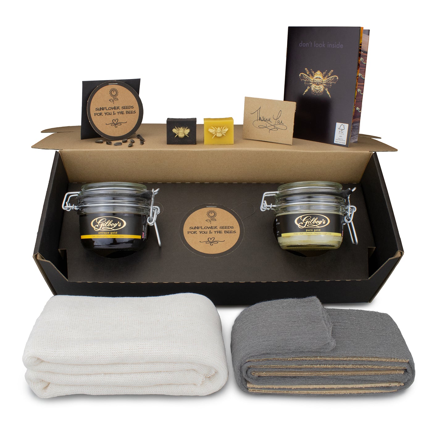 Gilboys beeswax wood polishing kit (antique + pure)