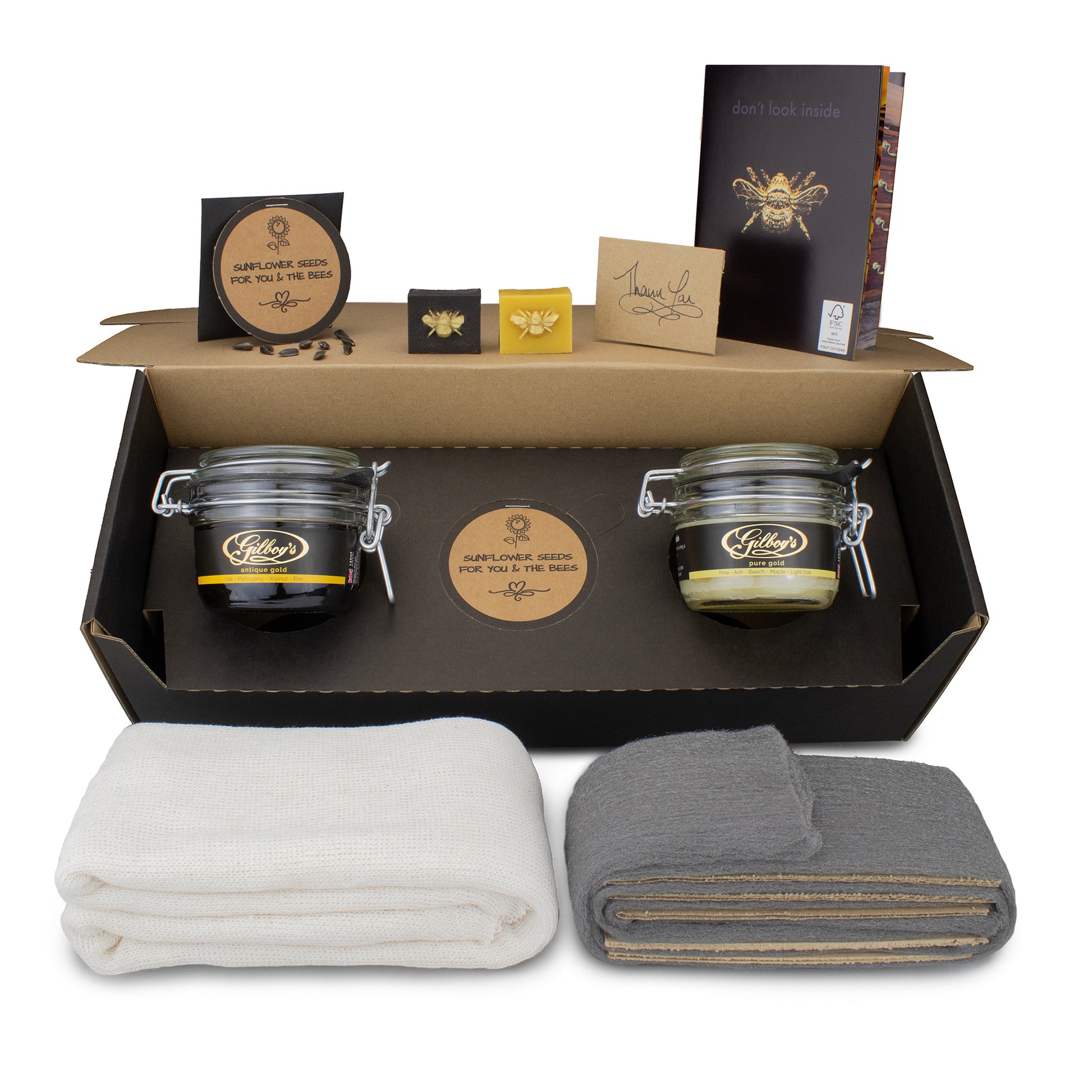 Gilboys beeswax wood polishing kit (antique + pure)