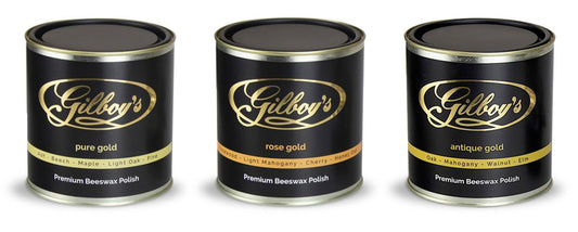 All three 1 litre Tins of Gilboys Beeswax Polish 