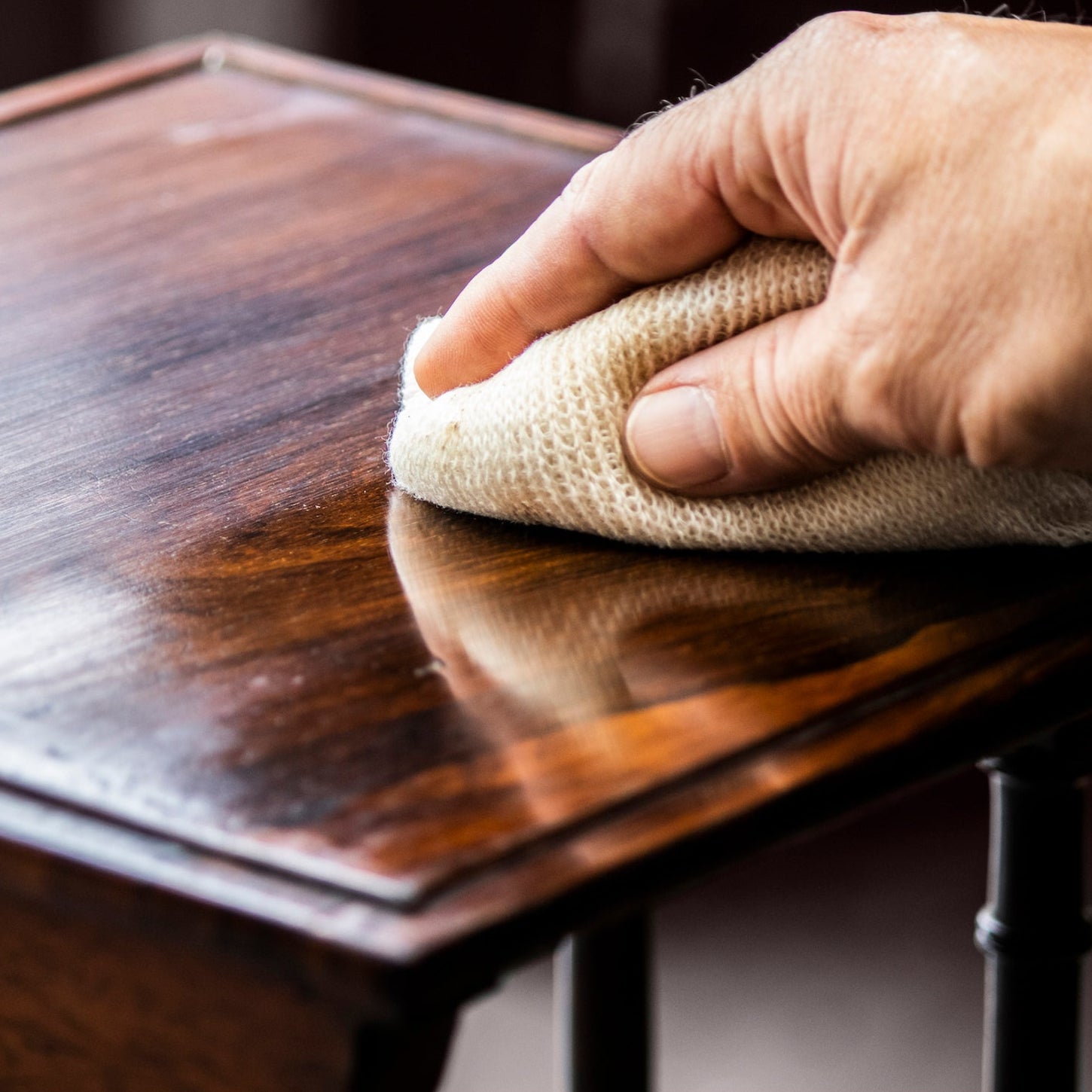 Buffing Gilboys Beeswax Polish 