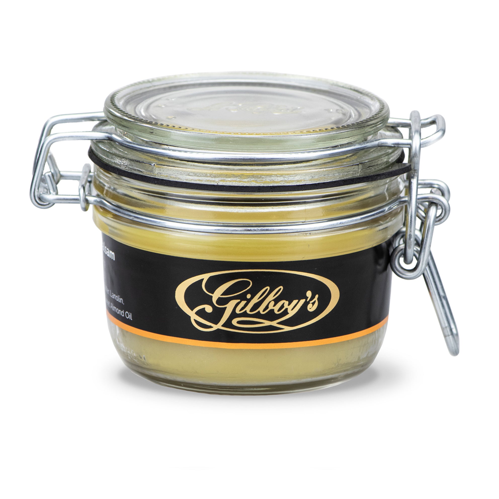 gilboys leather conditioner balsam front of jar