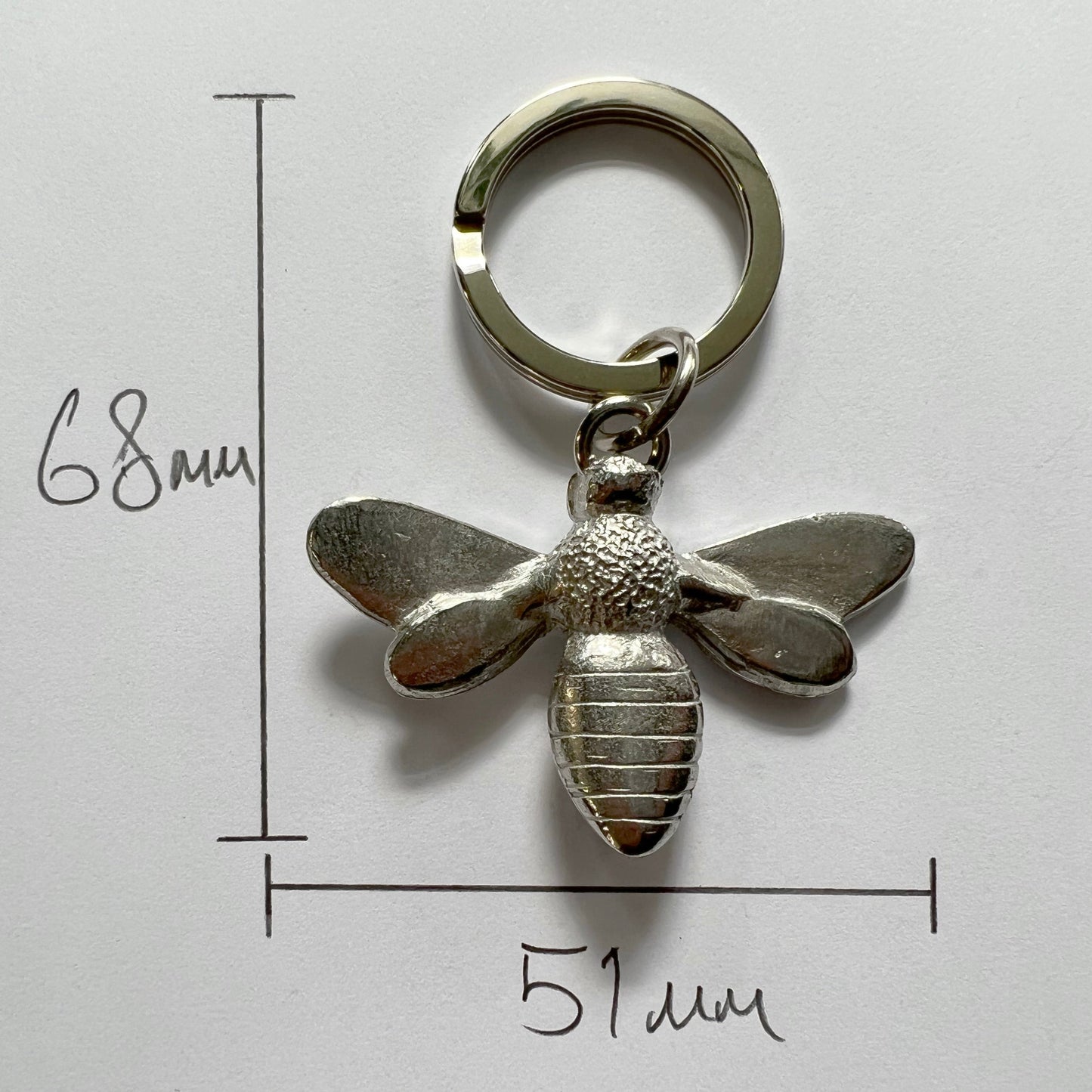 Bee Keyring (Solid Pewter)