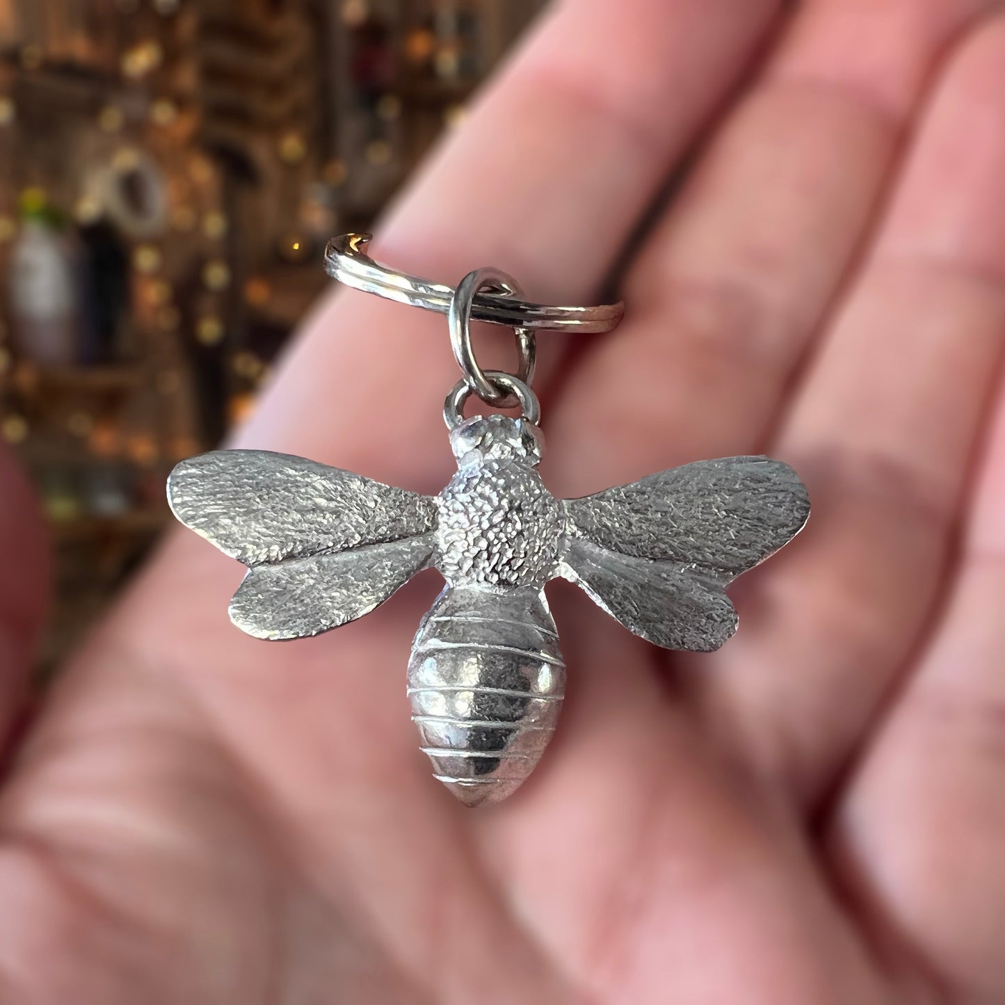Bee Keyring (Solid Pewter)