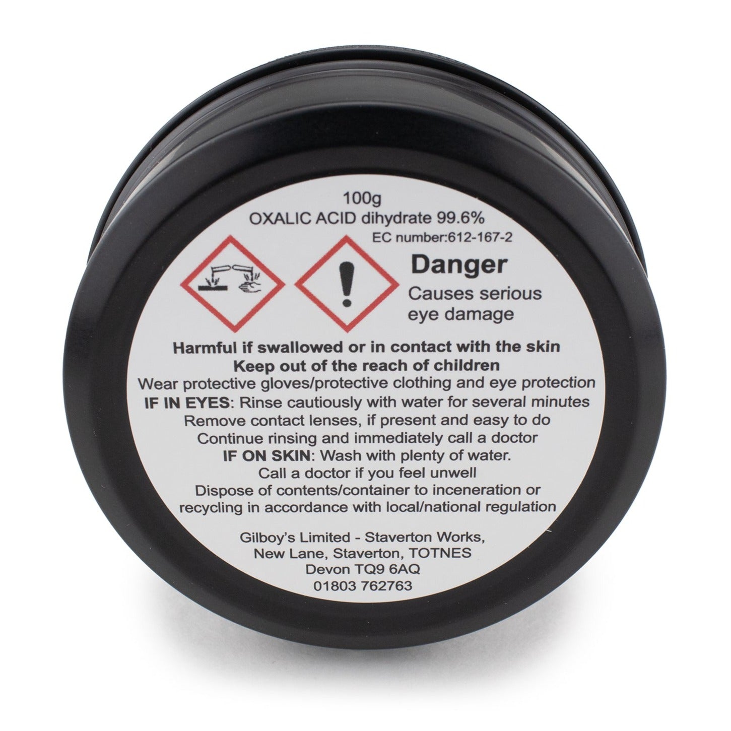 Oxalic Acid Dihydrate 99.6% (100g) hazard warnings