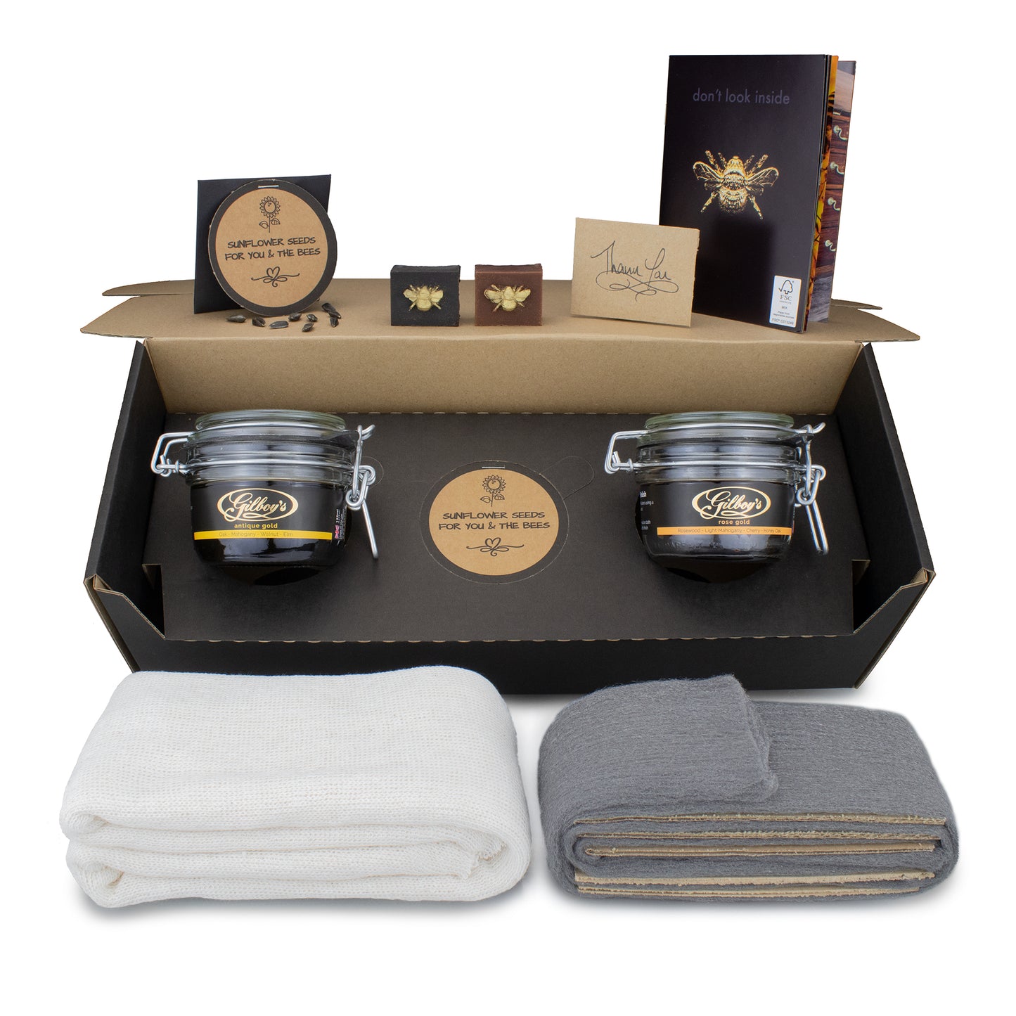 Gilboys beeswax wood polishing kit (rose + antique) double pack