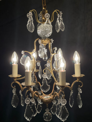 Vintage French Cage Chandelier - 'Nicolette'