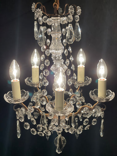 Vintage French 5 Lamp Chandelier - 'Juliet' - SOLD