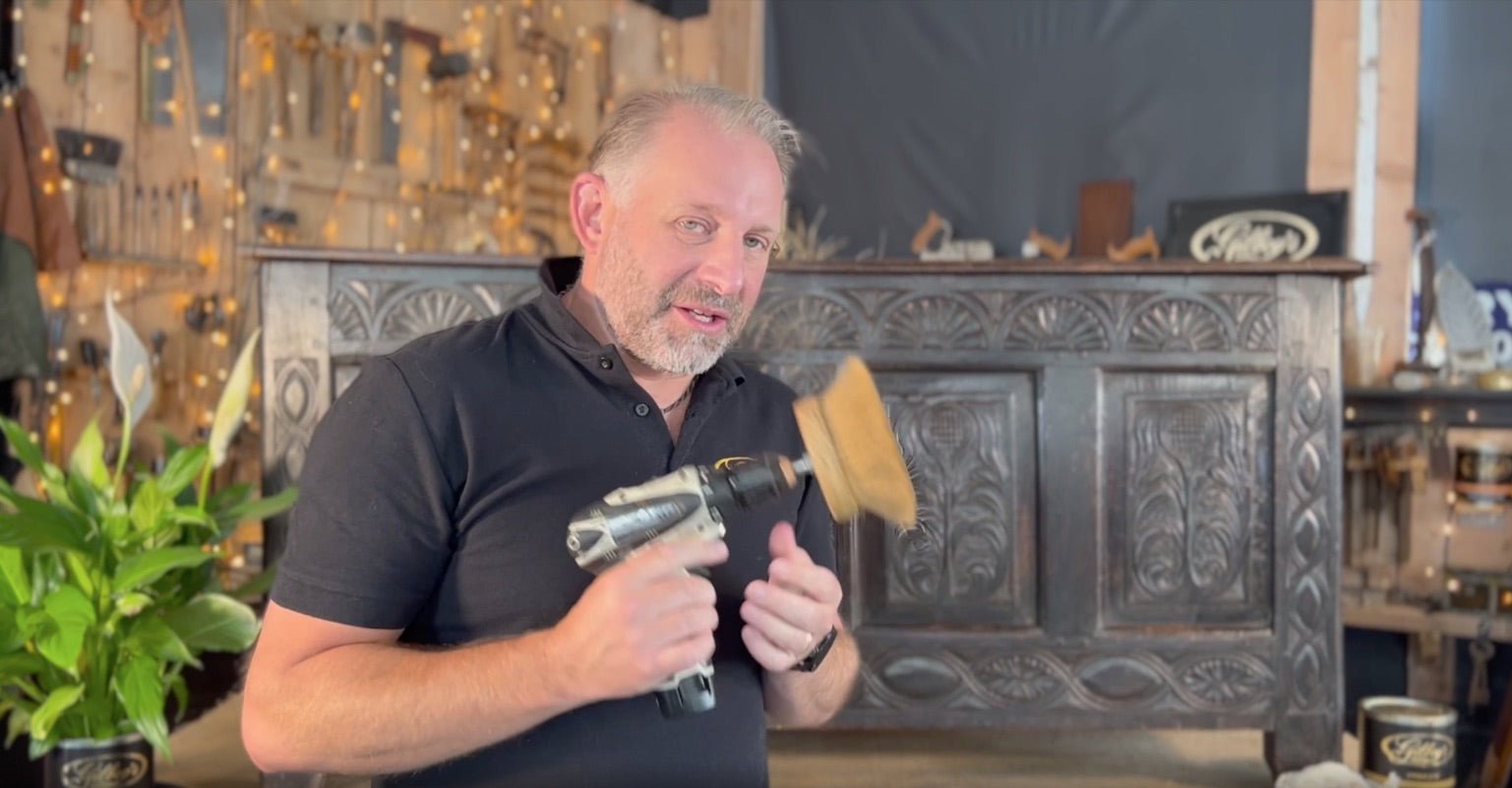 How to use a drill buffing brush